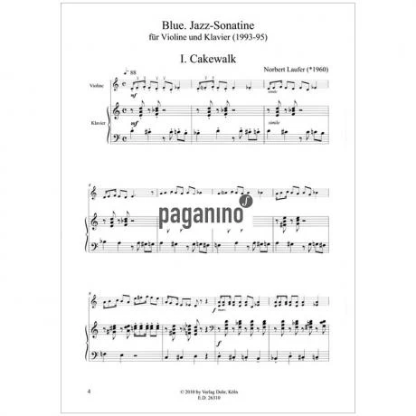 Laufer, N.: Jazz-Sonatine »Blue« (1993/95) 4 Laufer, N.: Jazz-Sonatine »Blue« (1993/95) - Image 2
