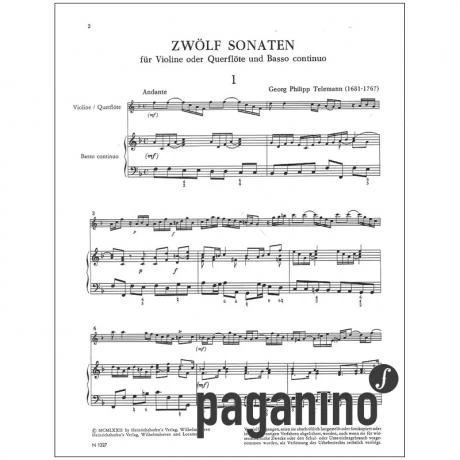 Telemann, G. Ph.: 12 Violinsonaten Band 1 (Nr. 1-3) 5 Telemann, G. Ph.: 12 Violinsonaten Band 1 (Nr. 1-3) - Image 3